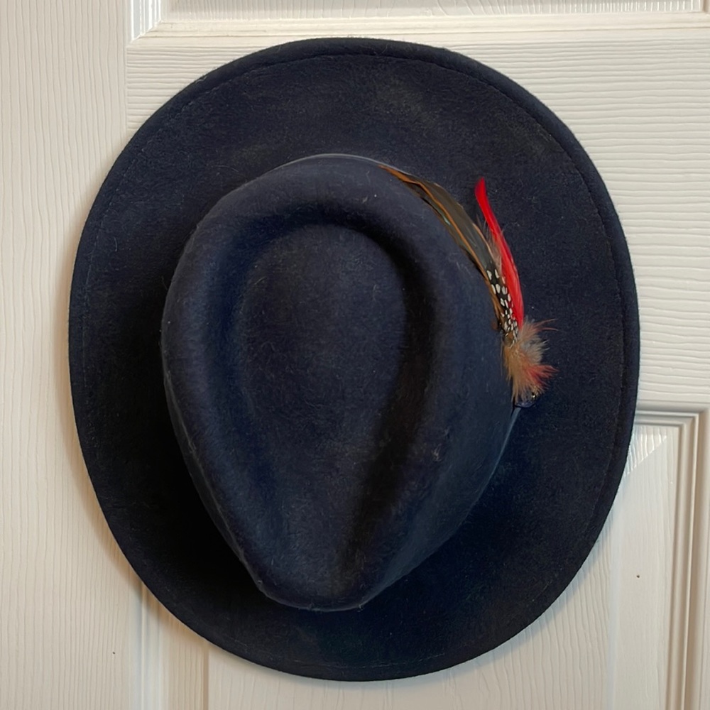 NWT Joules Wool Fedora Navy Blue